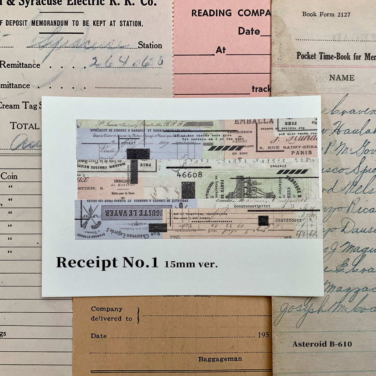 Receipt Washi Tape Set 15mm