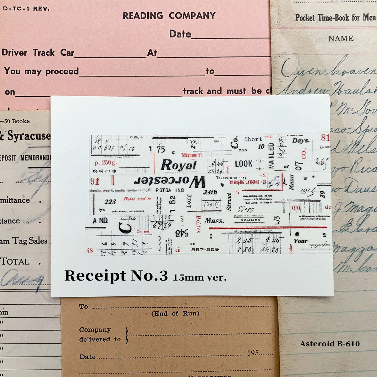 Receipt Washi Tape Set 15mm