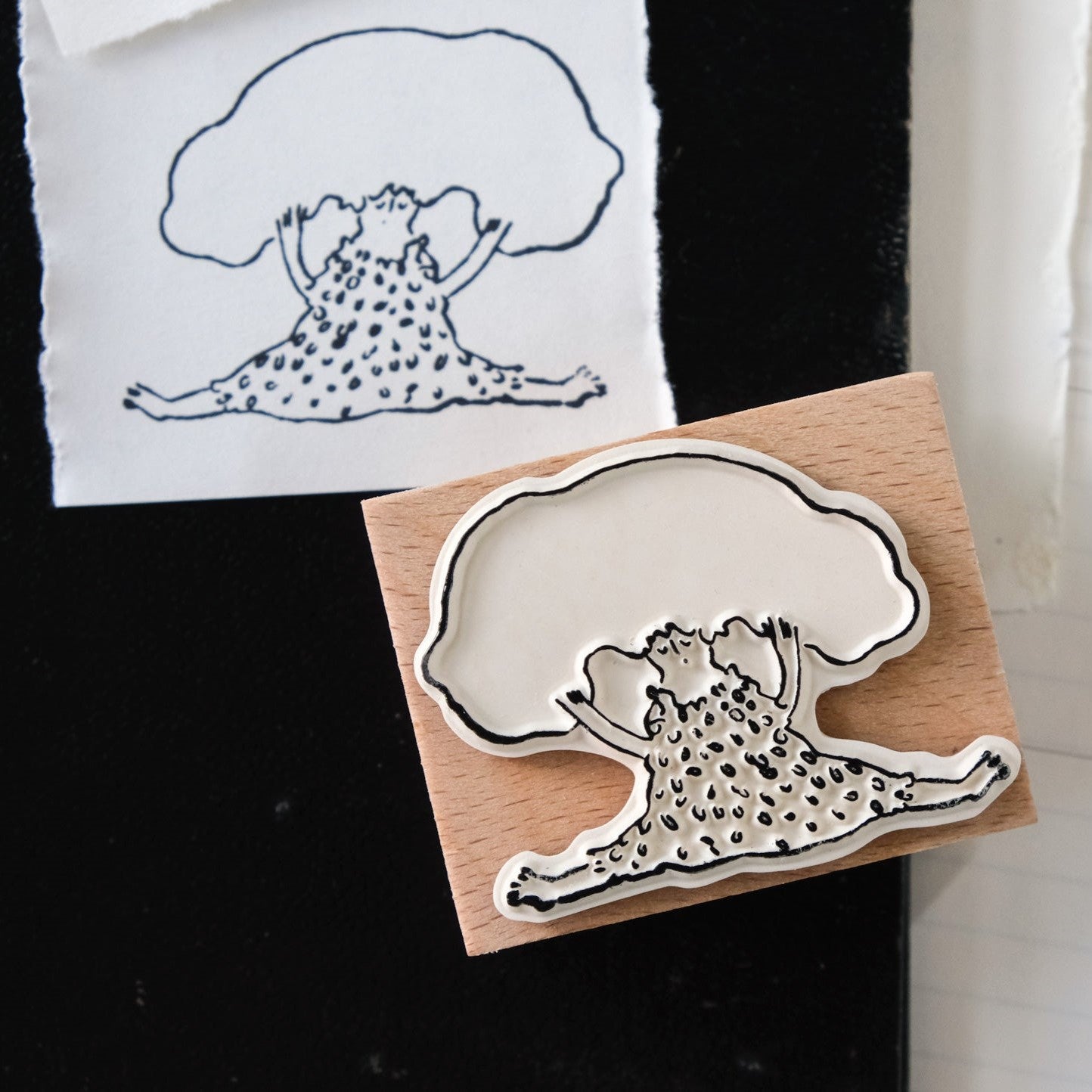 Dreamy Hair – Wooden Rubber Stamp