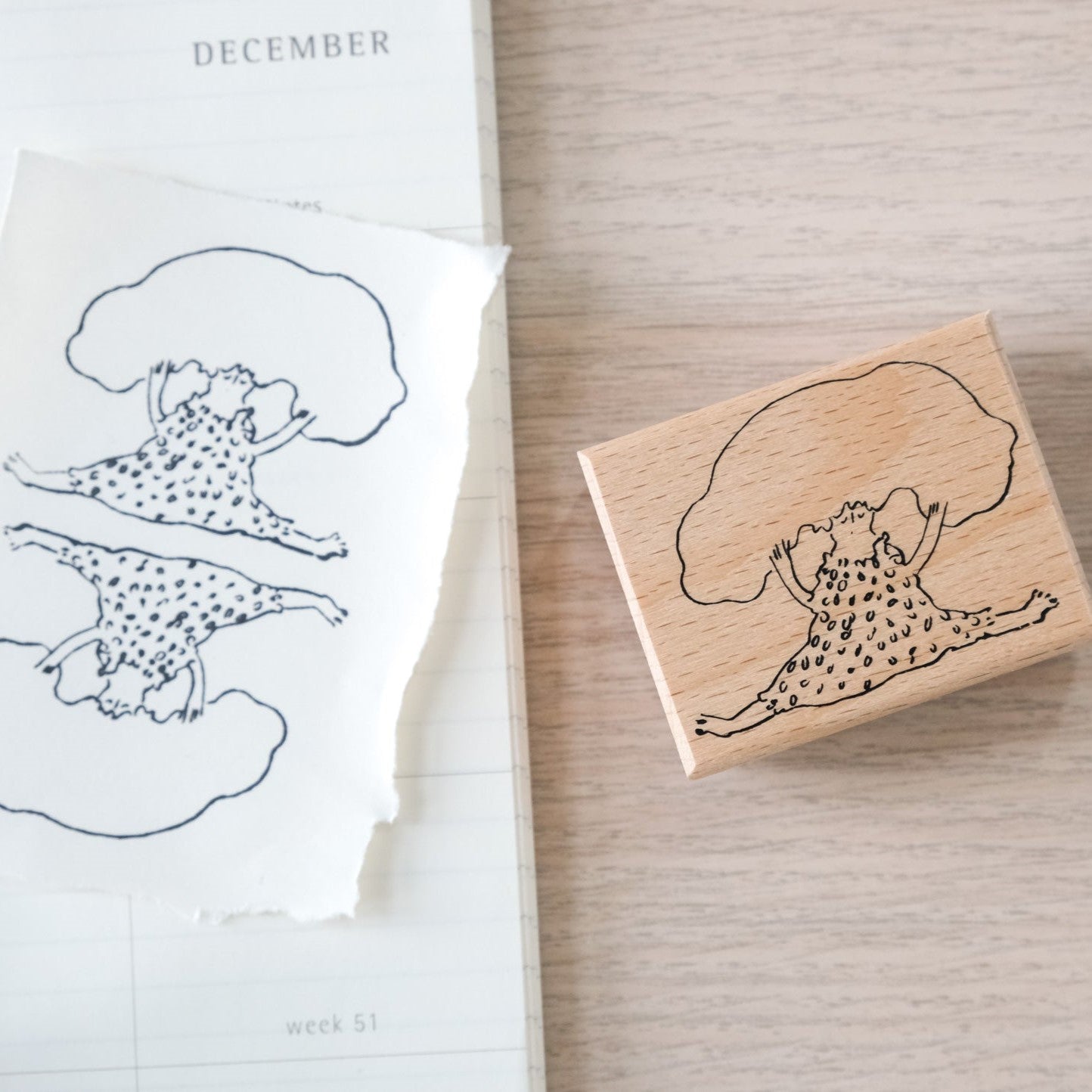 Dreamy Hair – Wooden Rubber Stamp