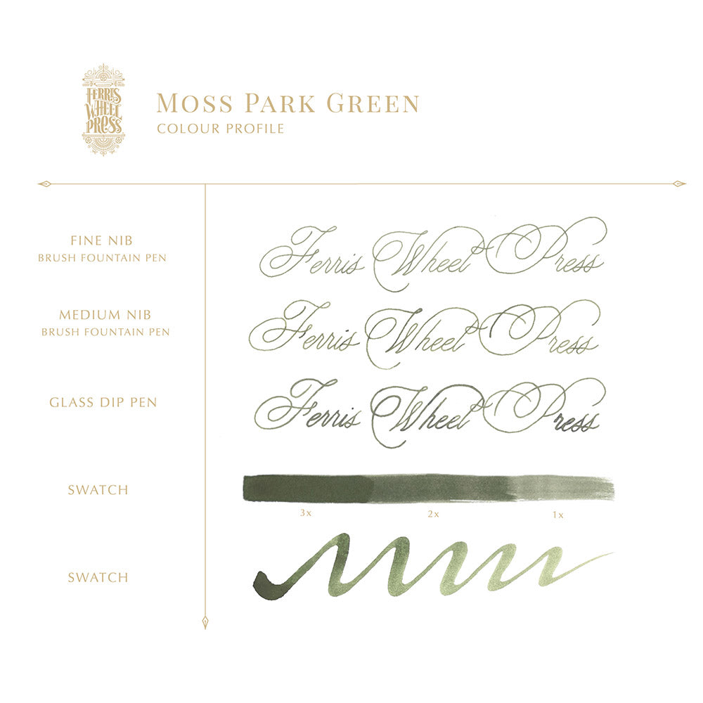Ferris Wheel Press Moss Park Green Ink 38 mL