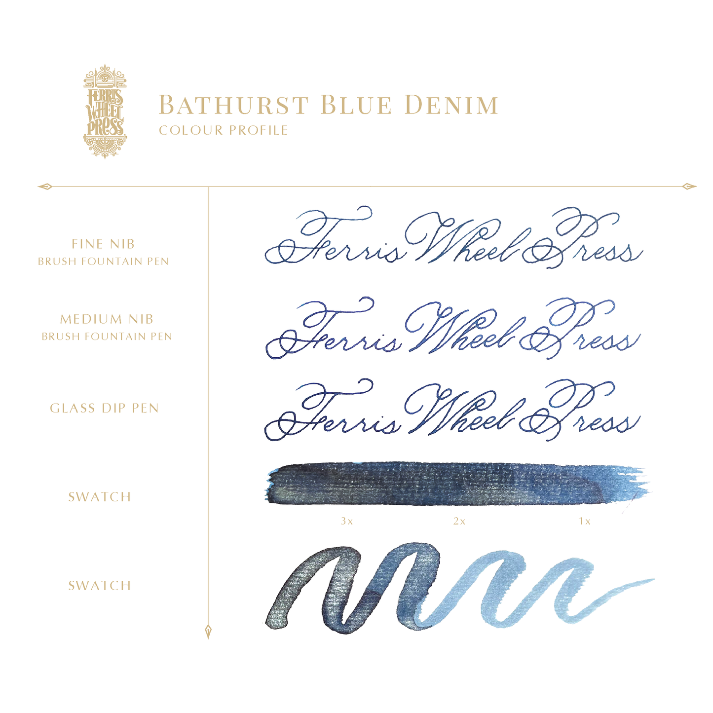 Ferris Wheel Press Bathurst Blue Denim Ink 38 mL