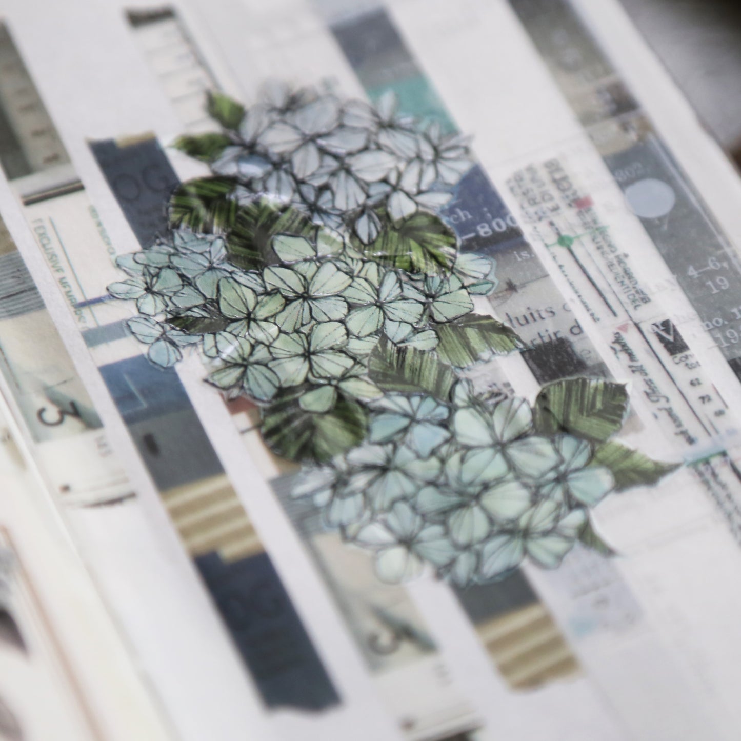 Hydrangea PET Tape Blue & Green