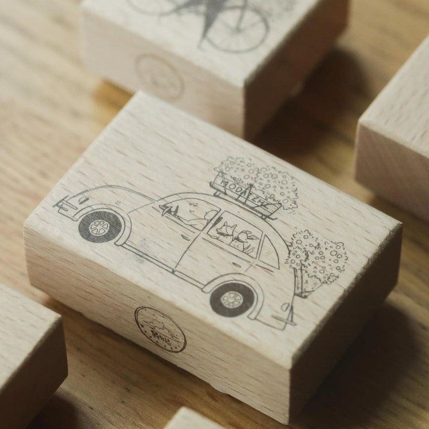 One Day Transportation Wood Stamps