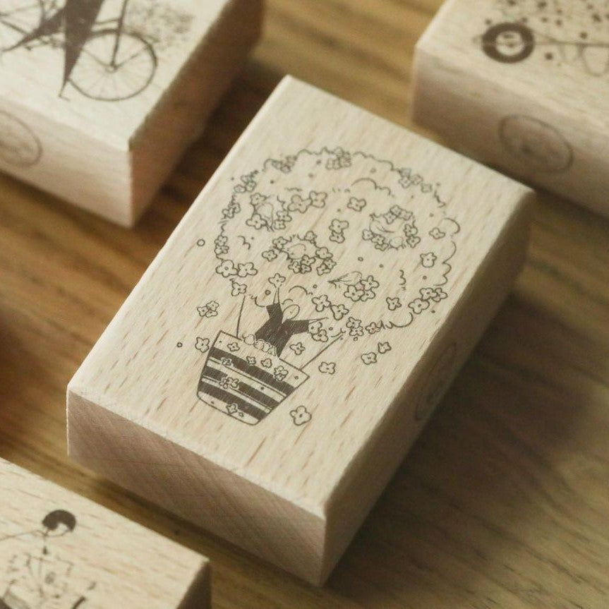One Day Transportation Wood Stamps
