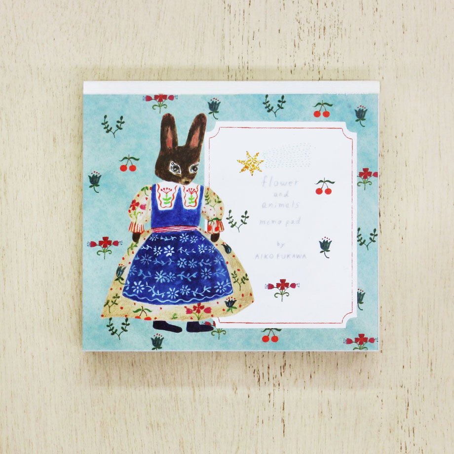 Aiko Fukawa flower and animals Memo Block
