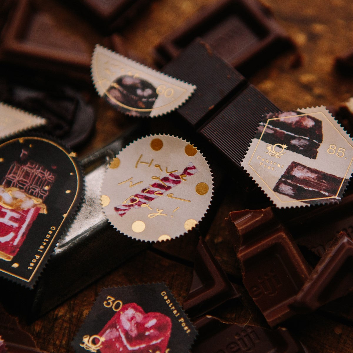 Chocolate Stamp Stickers