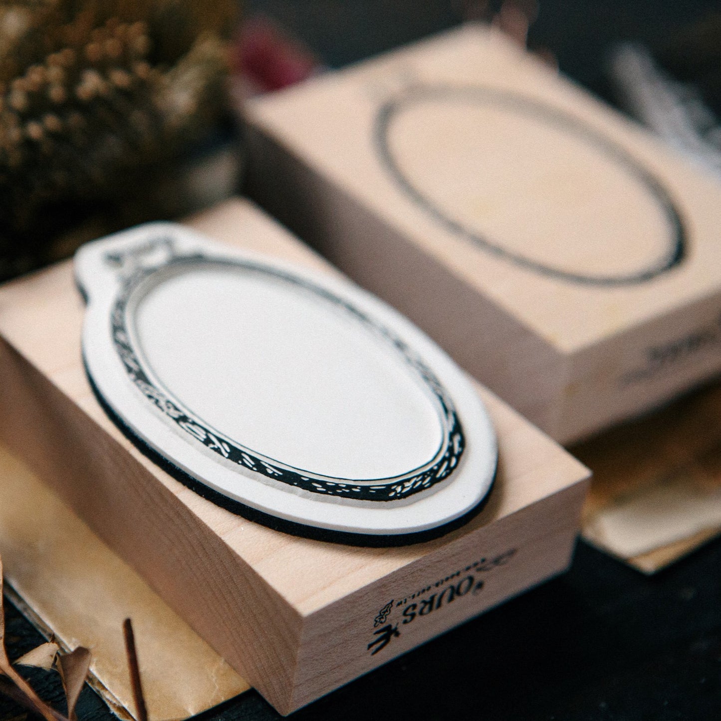 Ellipse Embroidery Hoop Rubber Stamp