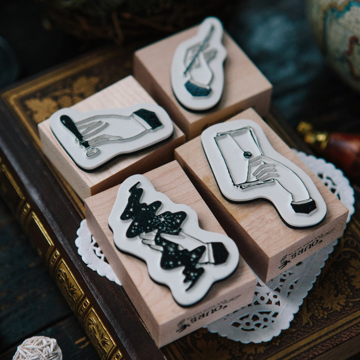 Hand Maple Wood Stamp Set B