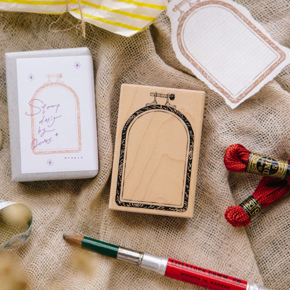 Window Embroidery Hoop Rubber Stamp