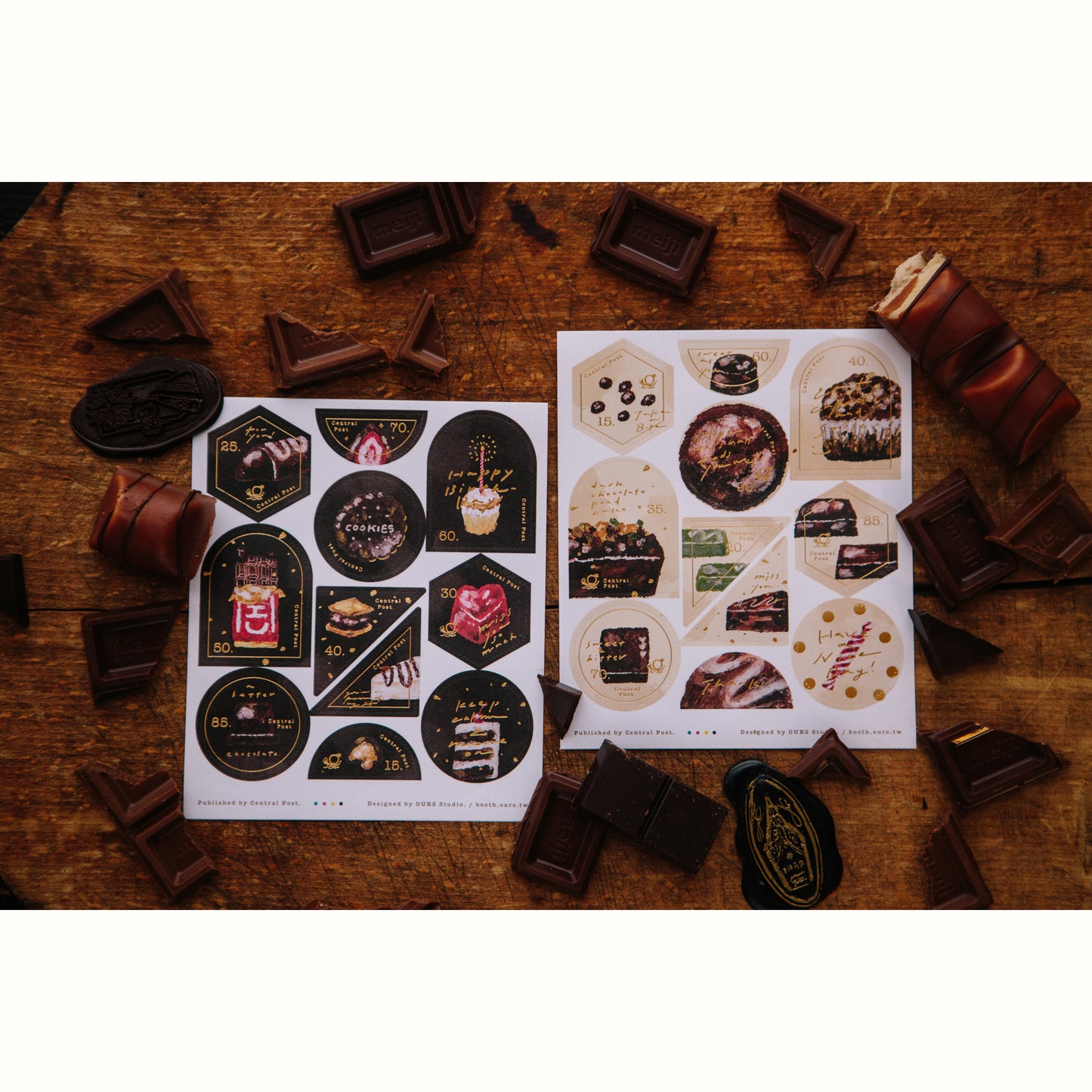 Chocolate Stamp Stickers