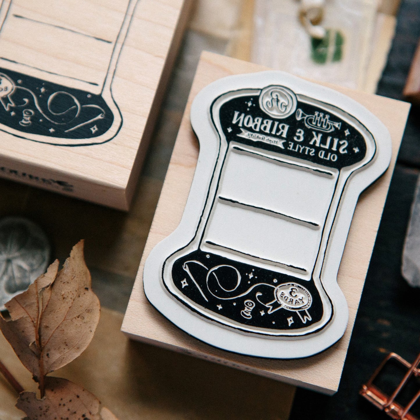 Thread Card Rubber Stamp