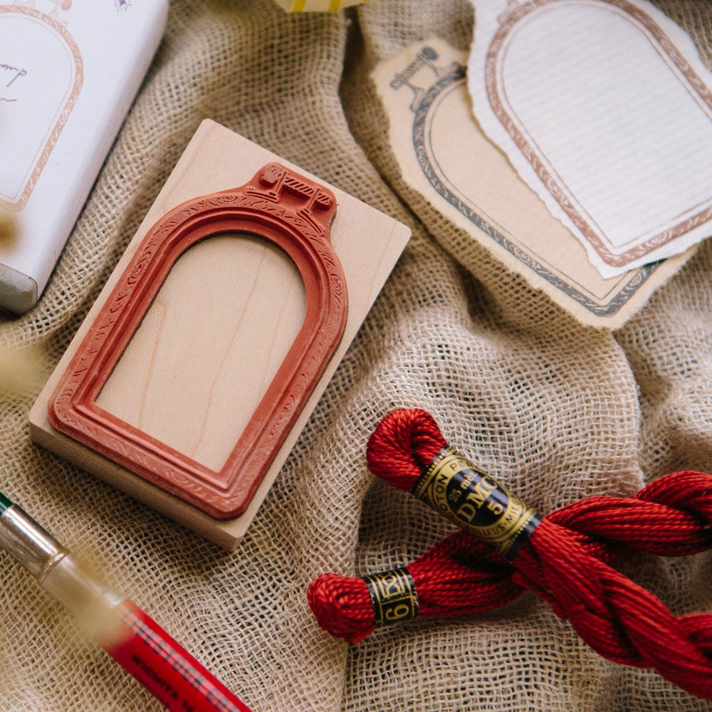 Window Embroidery Hoop Rubber Stamp