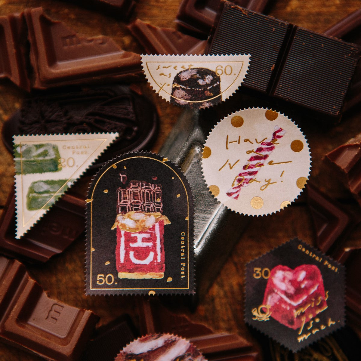 Chocolate Stamp Stickers