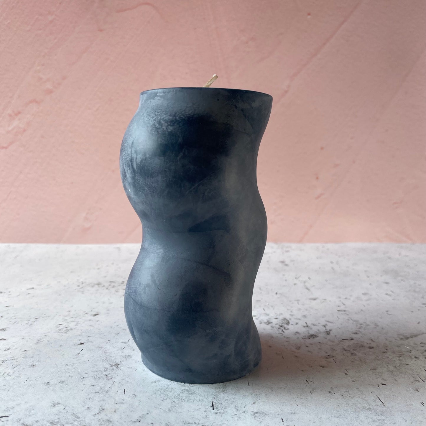 Thicc Squiggly Dark Blue Candle