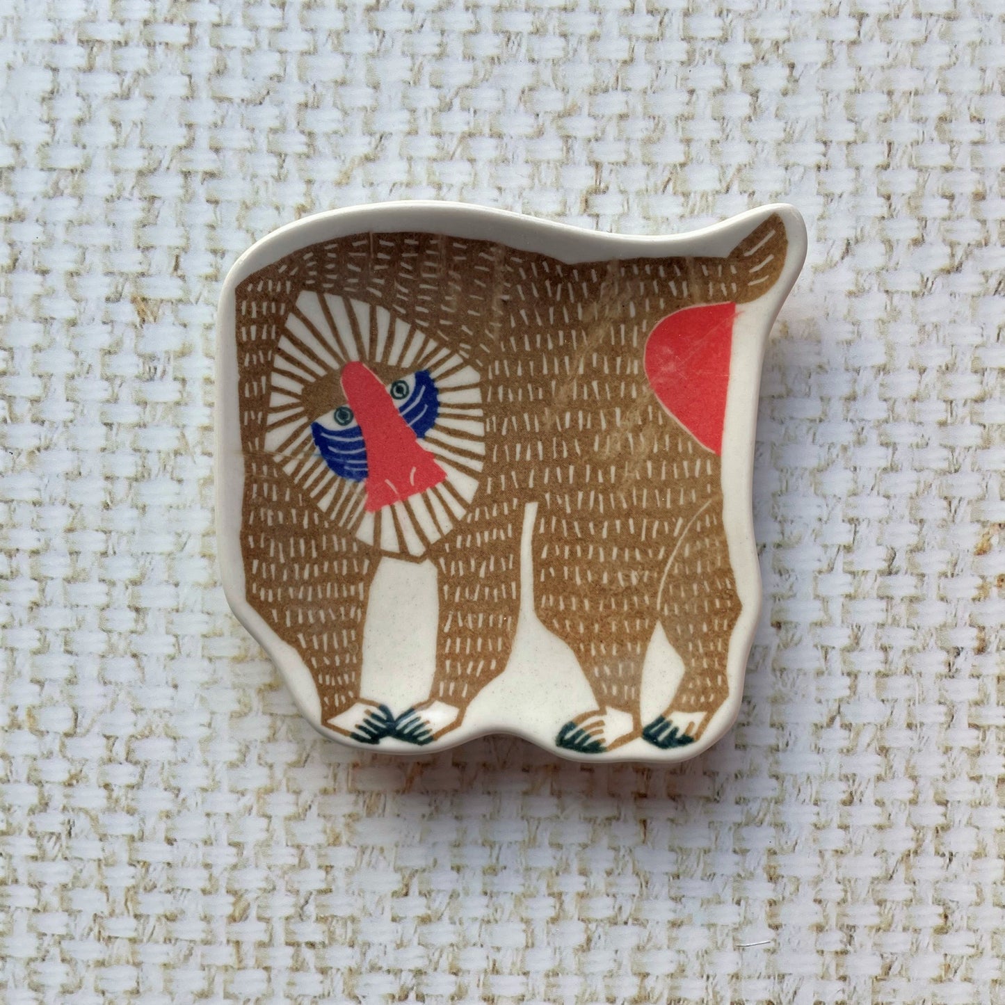 Brown Mandrill Ceramic Dish