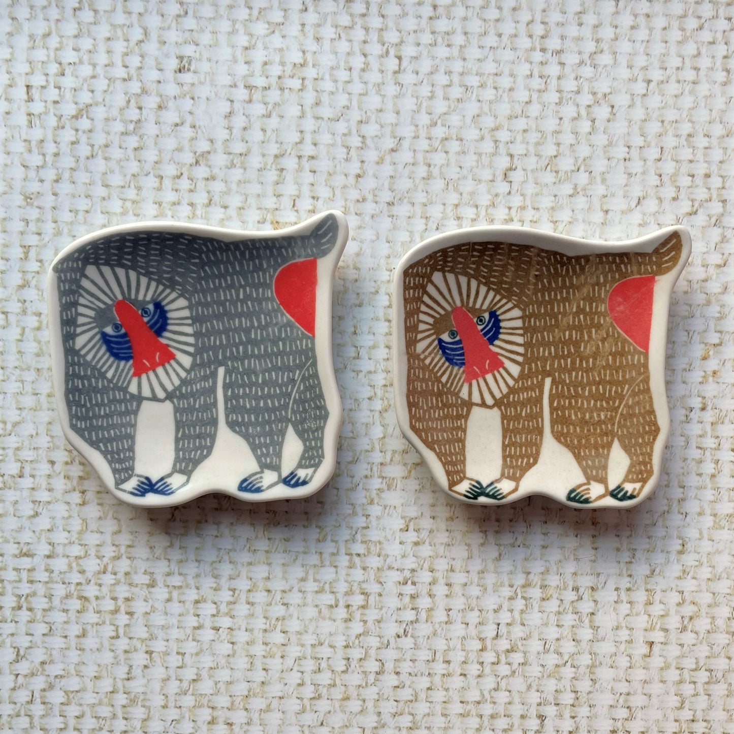 Grey Mandrill Ceramic Dish