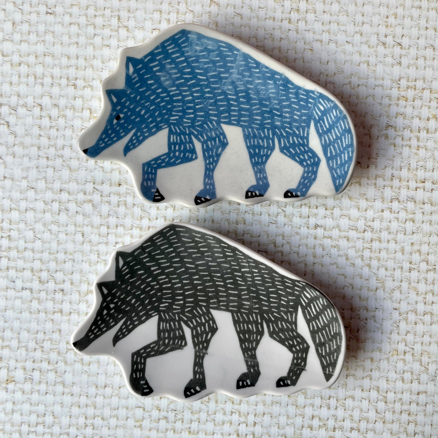 Grey Wolf Ceramic Dish