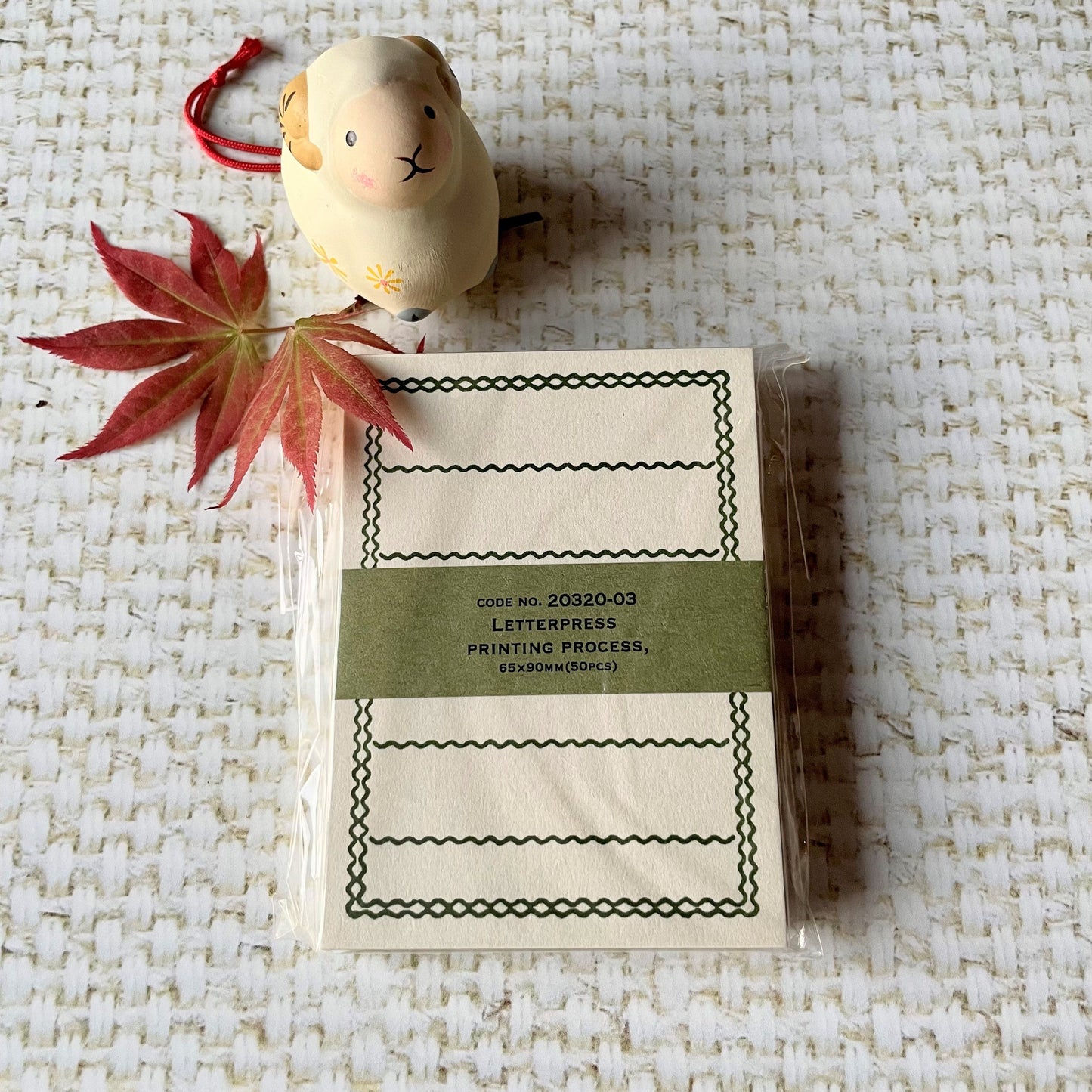 Letterpress Memo Card Dark Green