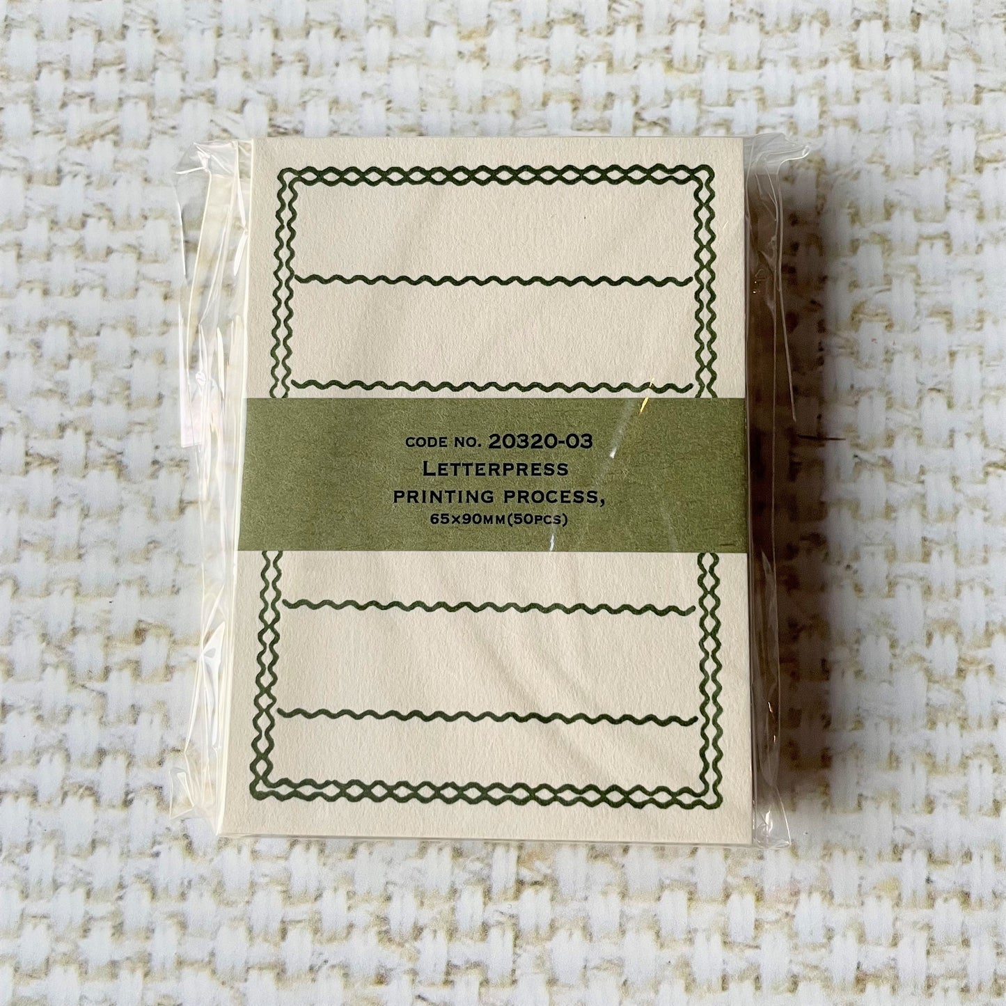 Letterpress Memo Card Dark Green