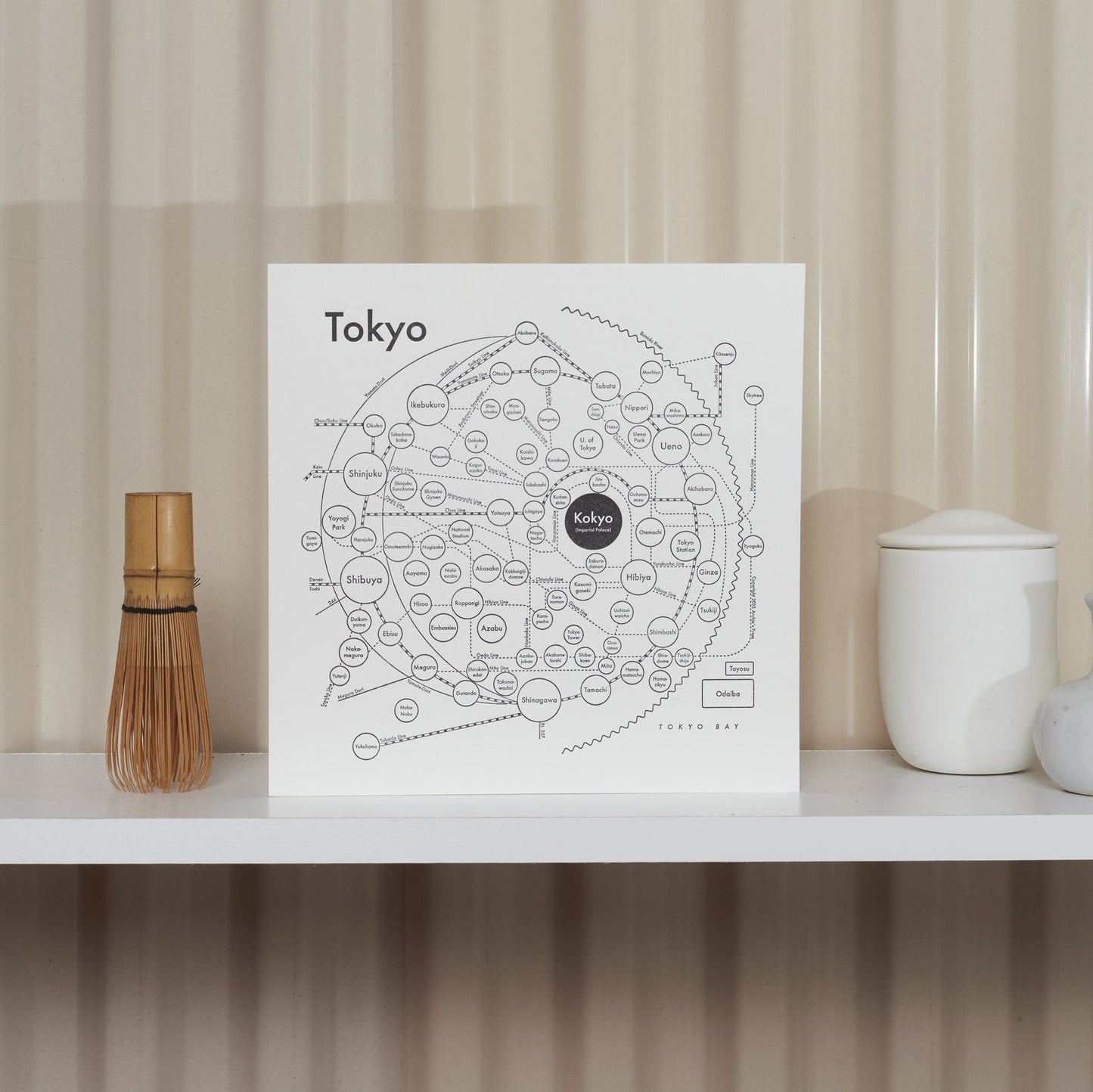 Tokyo Map Letterpress Print