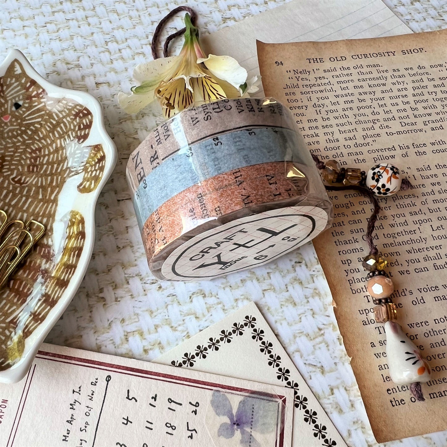 Old Book 10 mm Masking Tape Set