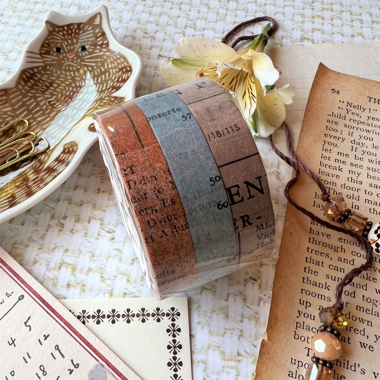 Old Book 10 mm Masking Tape Set