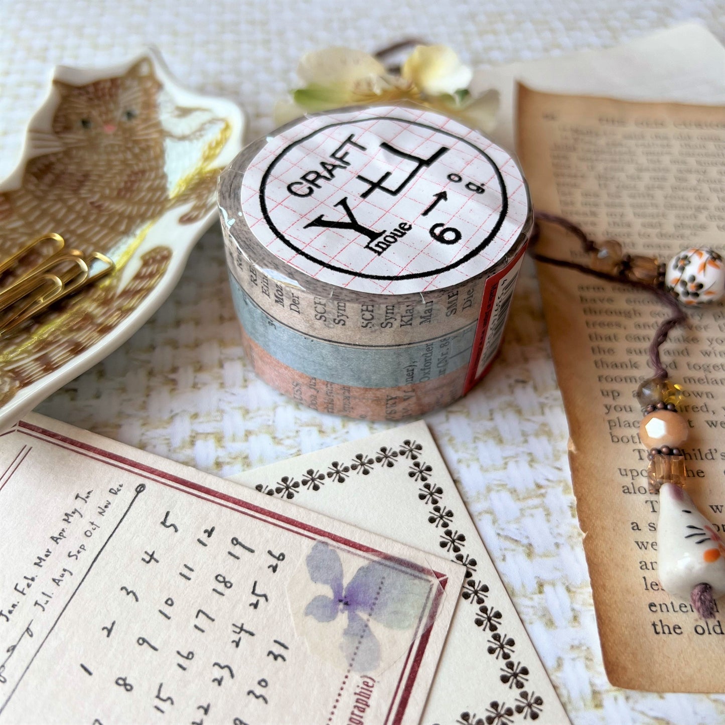 Old Book 10 mm Masking Tape Set