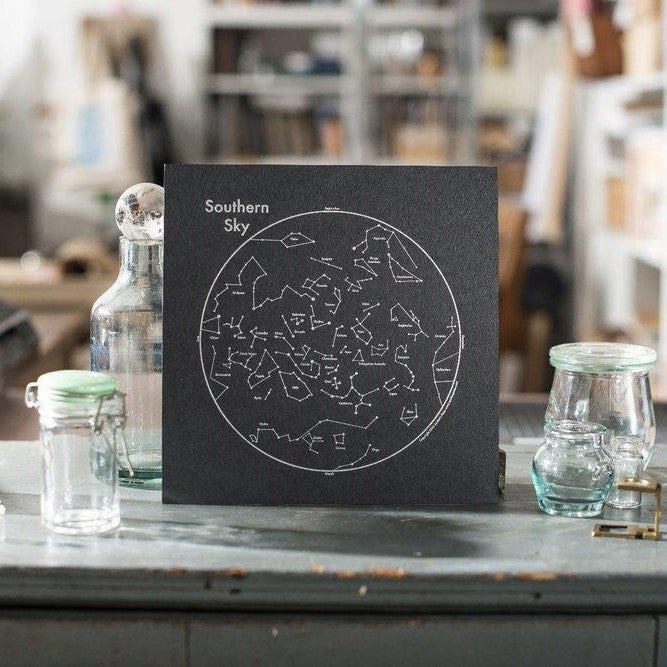 Southern Sky Constellation Letterpress Print