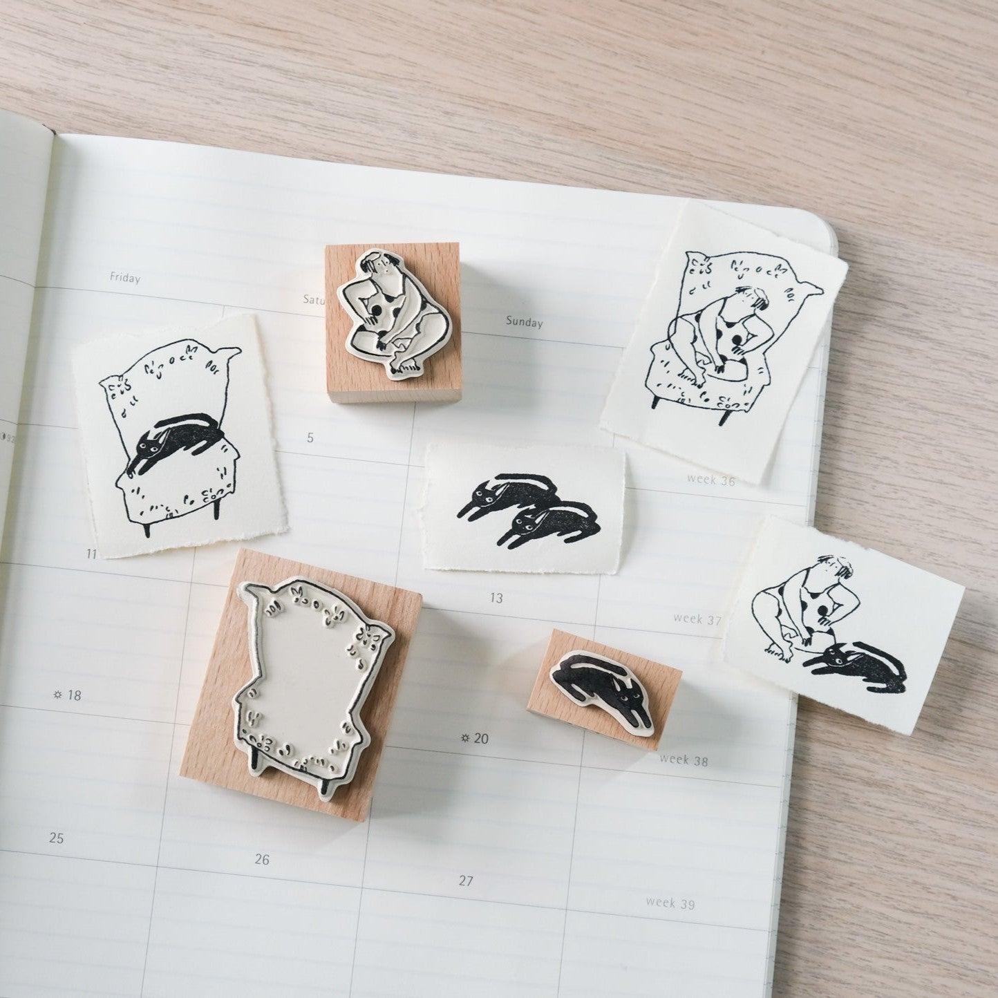 Couch Potato – Wooden Rubber Stamp Set