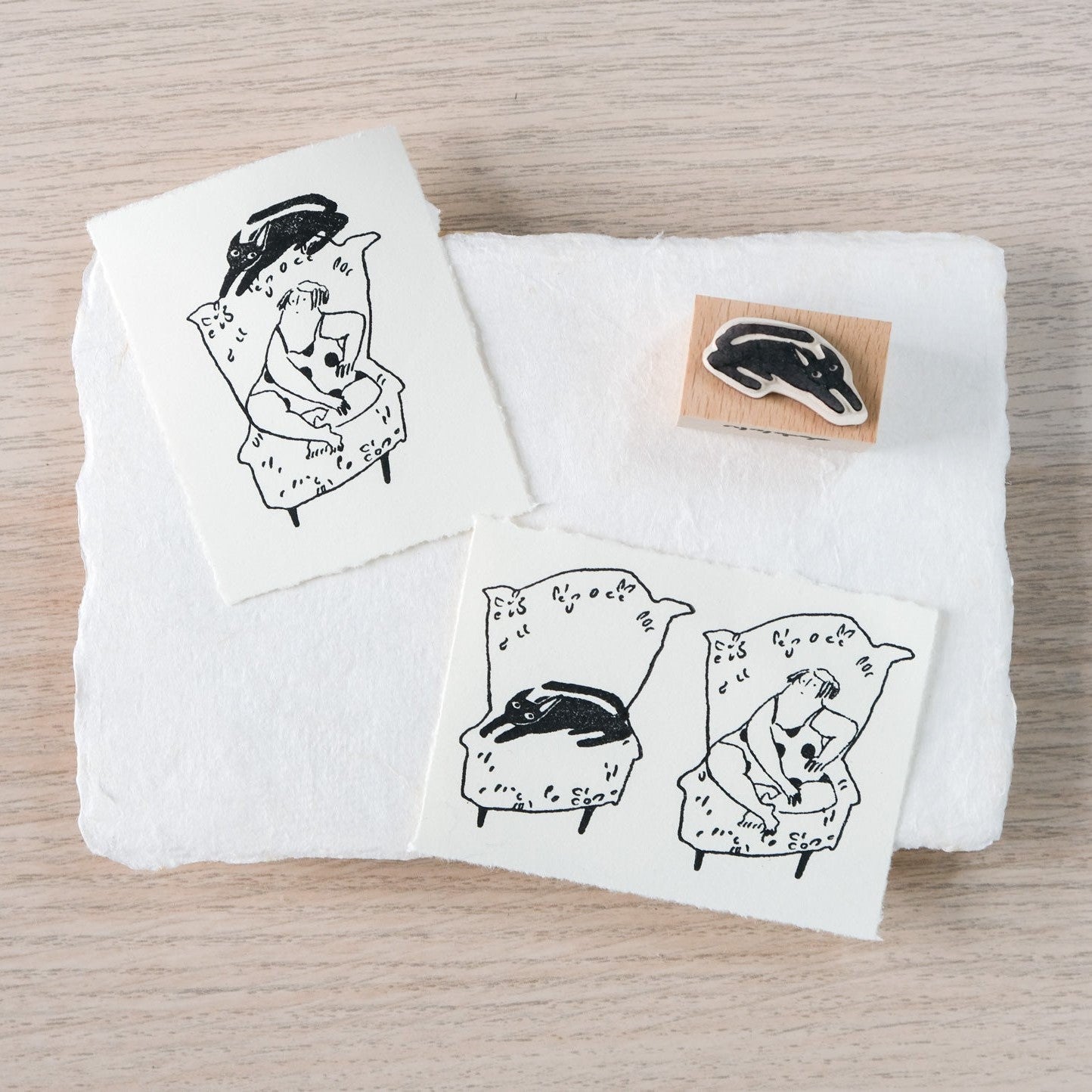 Couch Potato – Wooden Rubber Stamp Set