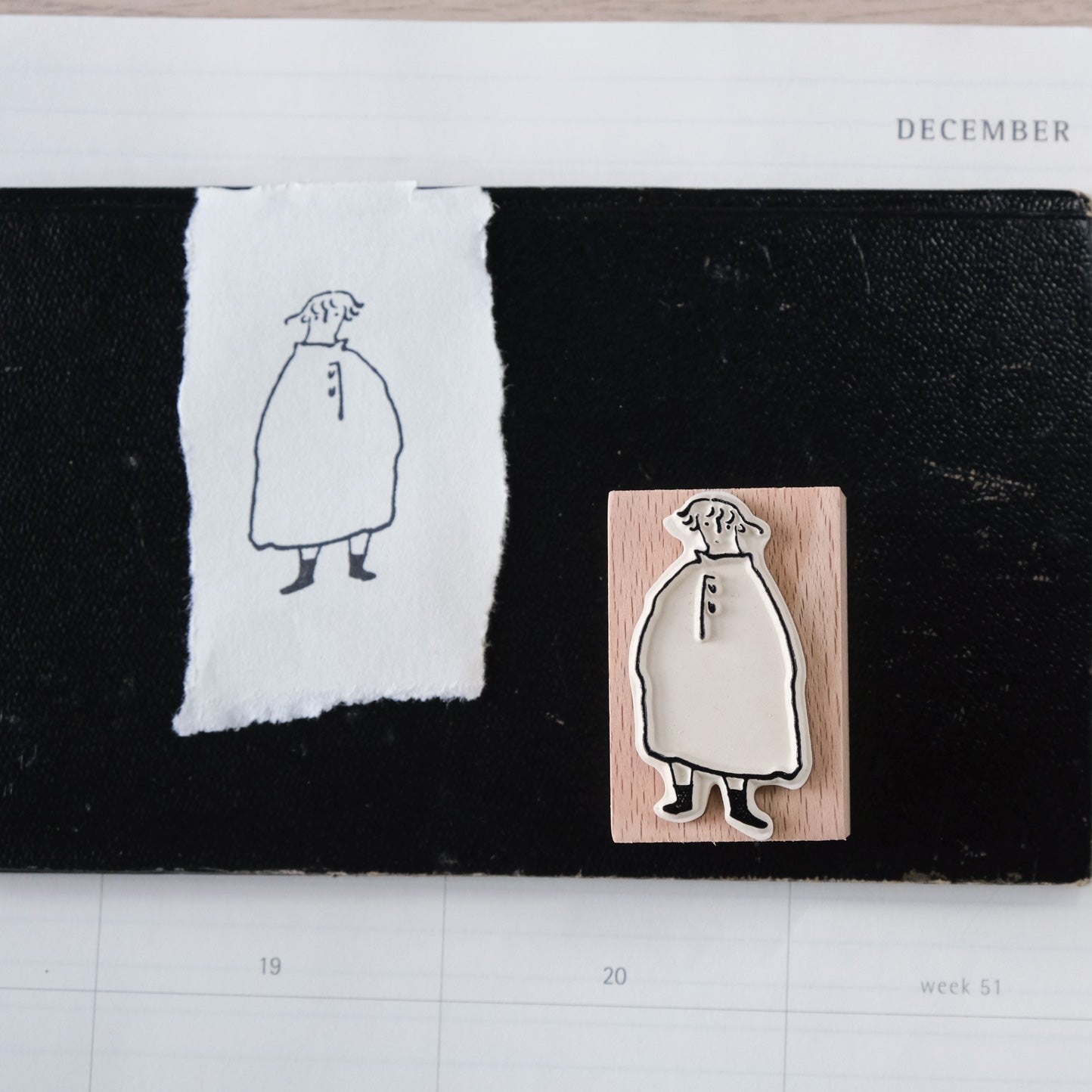 Overcoat – Wooden Rubber Stamp