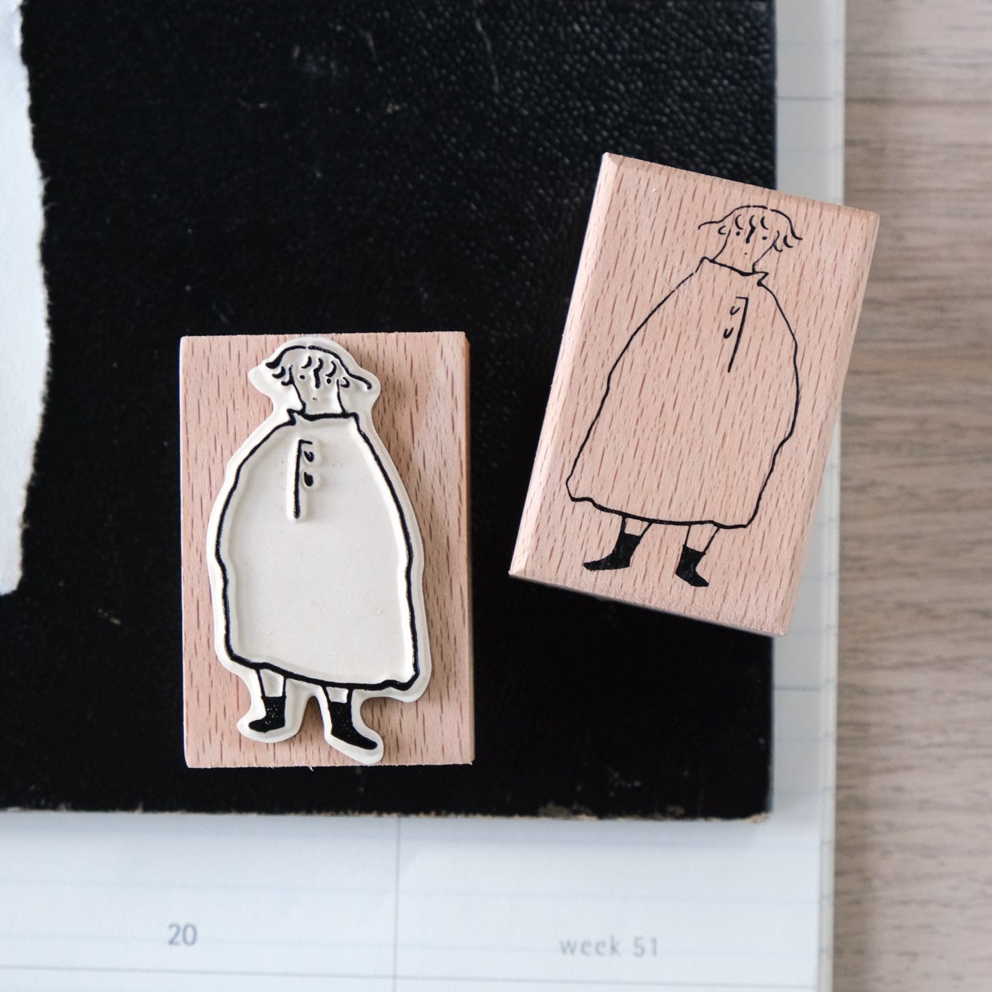 Overcoat – Wooden Rubber Stamp