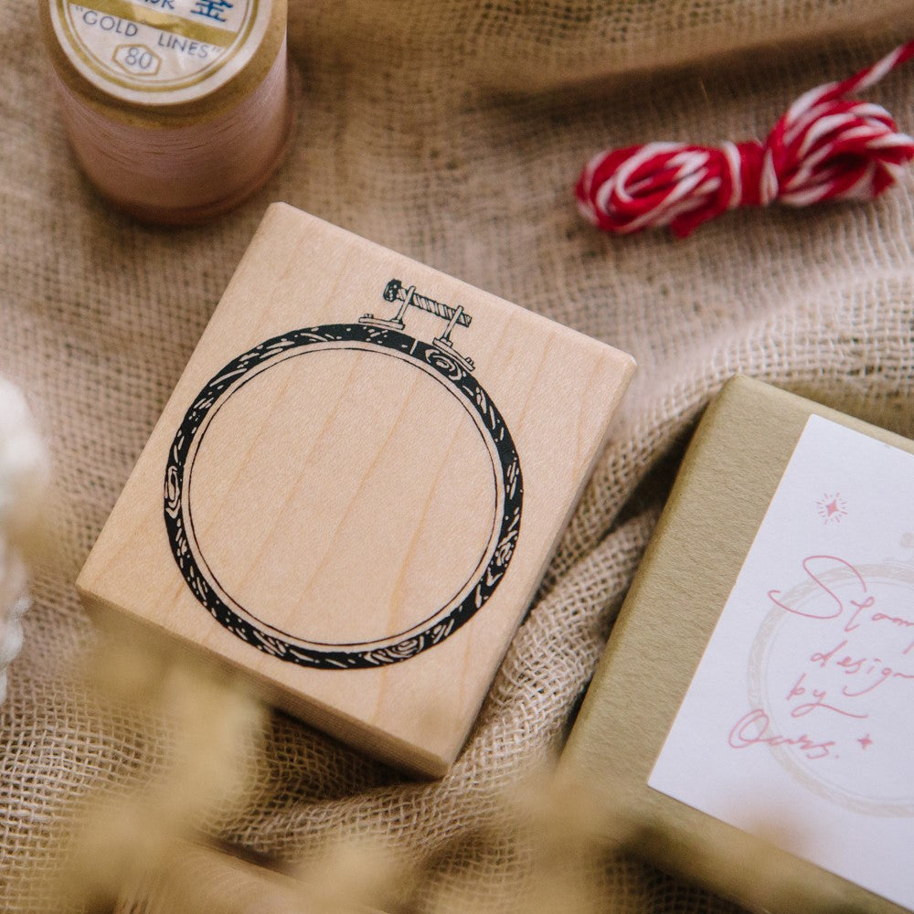 Circle Embroidery Hoop Rubber Stamp