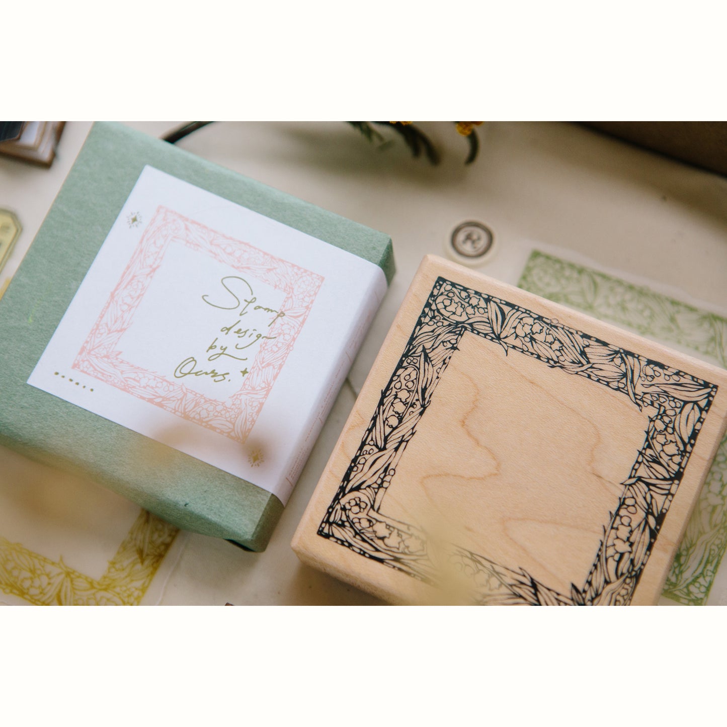 Muguet Frame Rubber Stamp