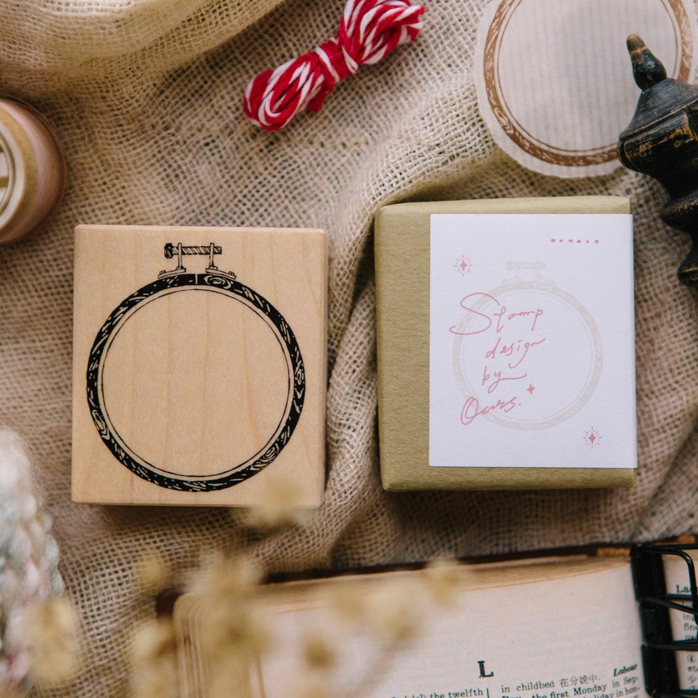 Circle Embroidery Hoop Rubber Stamp