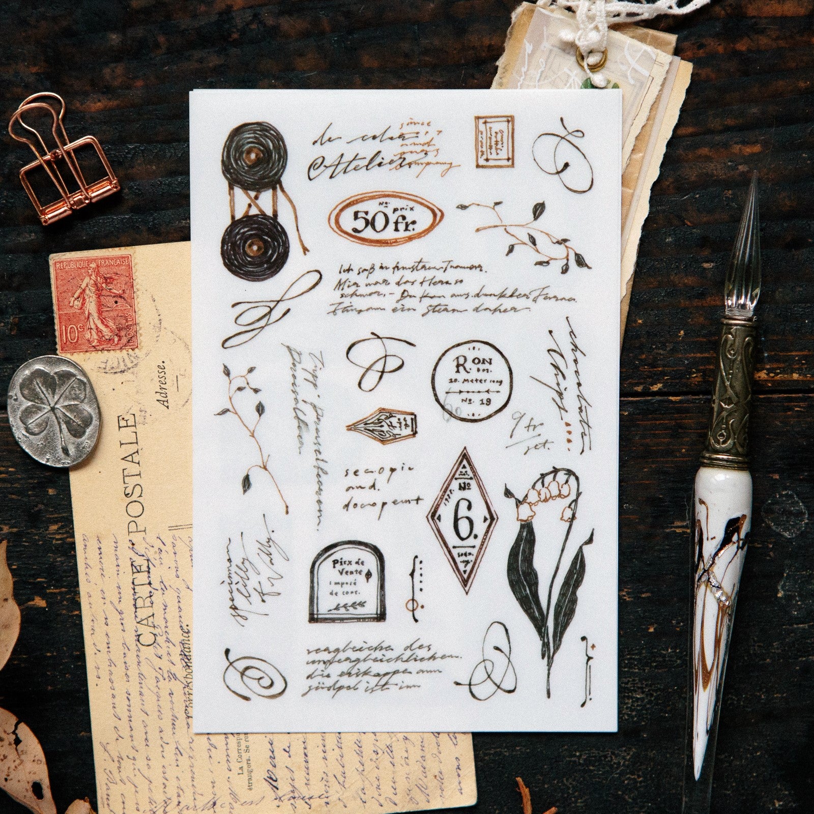 Handwritten Sticker OURS Handwriting 2 Print-On Sticker Pack | Stylo Monde