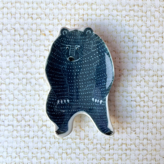 Small Blue Bear Ceramic Dish