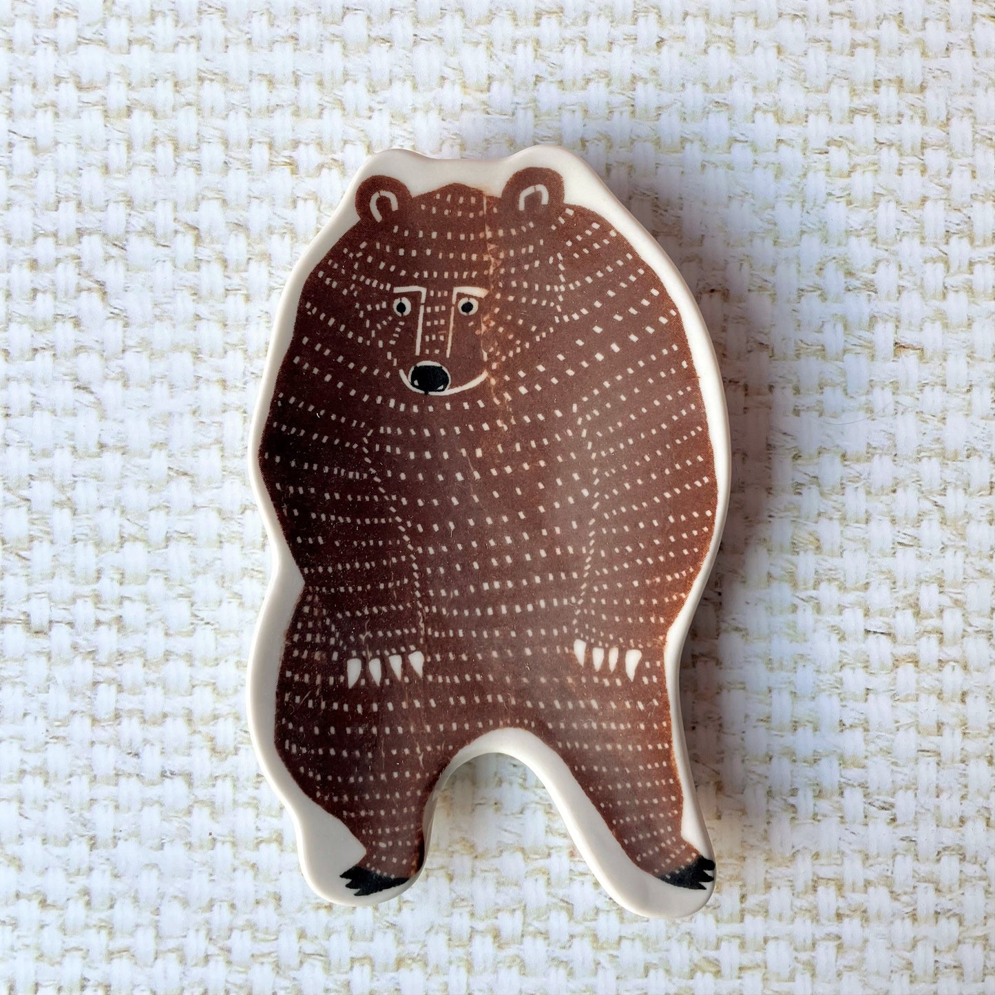 Medium Brown Bear Ceramic Dish