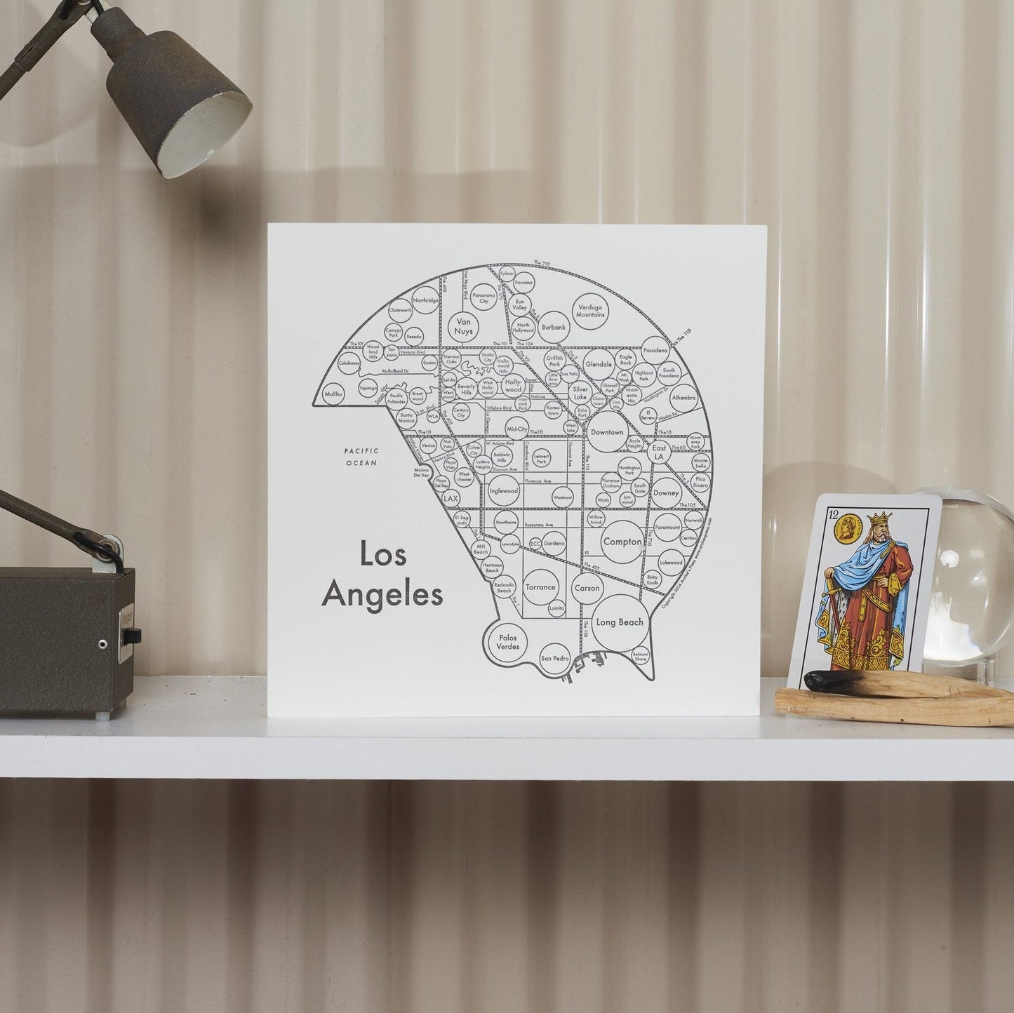 Los Angeles Map Letterpress Print