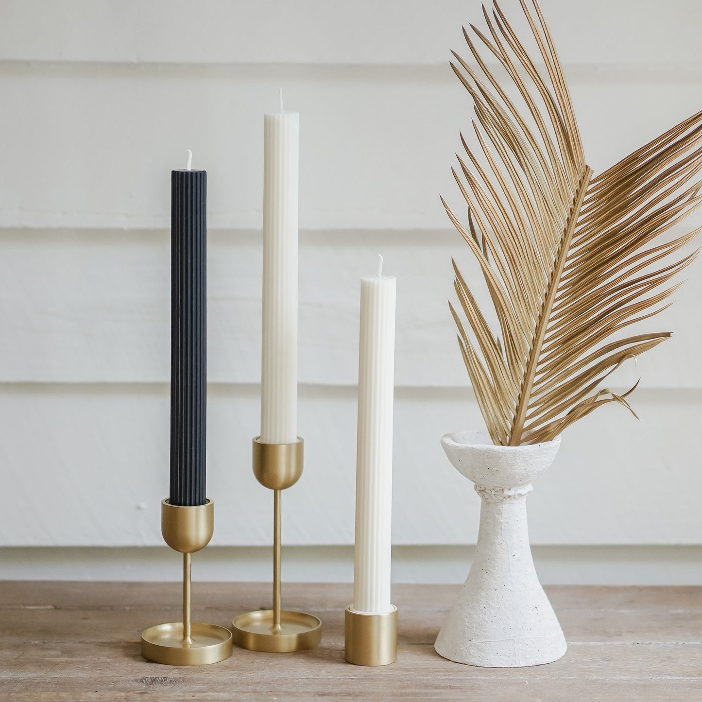 Column Pillar Candle Duo - Black