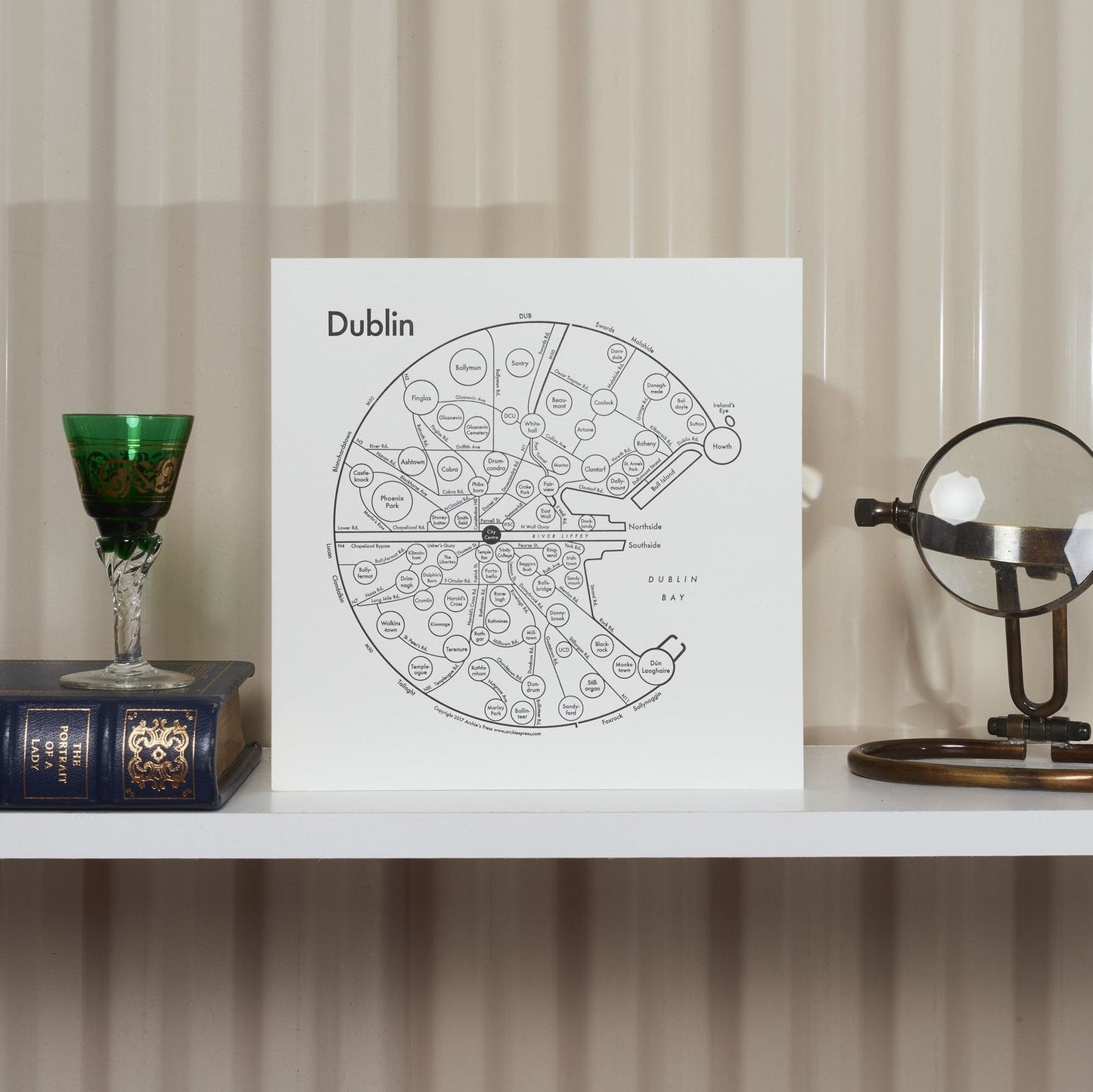 Dublin Map Letterpress Print